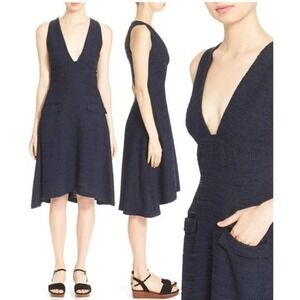 𝅺a.l.c. Navy Boucle Tweed Dress Size 2 EUC